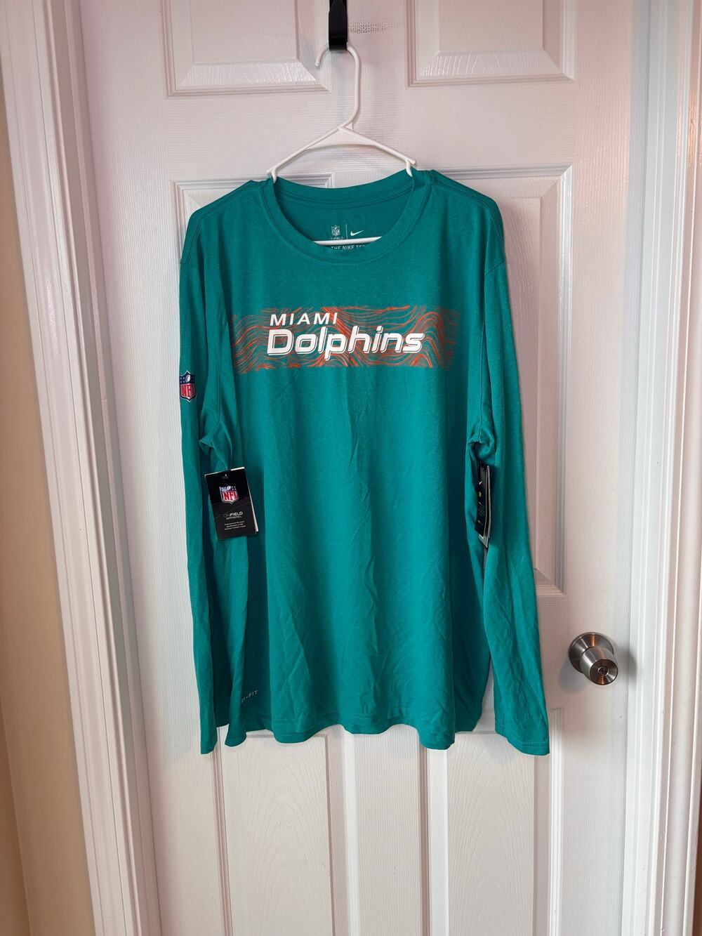 Nike Miami Dolphins NFL On Field Dri-FIT Long Sleeve Shirt Men’s XXL NWT